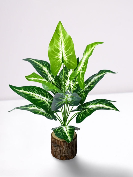 43cm 12 Leaves Artificial Monstera Tree Branch Fake Evergreen Plant Tropical Palm Leaves Green Turtle Leaf For Home Garden Decor