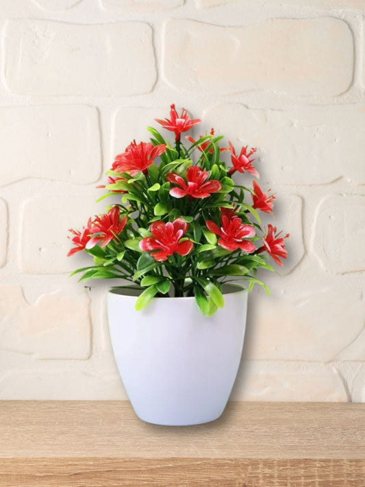 Artifloral - Pot de fleur artificielle - Rouge
