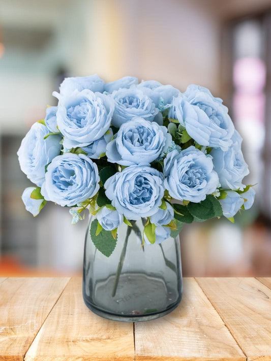 Bouquet de fleurs artificielles - Pivoines bleus Artifloral - Bouquet de fleurs artificielles - Pivoines bleus