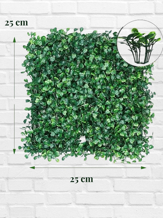 Mur de plantes artificielles vertes - Lot de 10 pièces 25x25